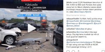 Satu Orang Tewas dalam Kecelakaan Beruntun di Tol BSD