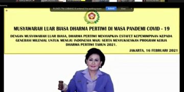 Buka Musyawarah Luar Biasa Dharma Pertiwi 2021, Ketum Dharma Pertiwi: Terus Tumbuhkembangkan Budaya Saling Asah, Asih dan Asuh