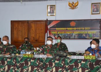Secara Daring, Kasrem 174 Merauke Hadiri Rakornis TMMD Ke-110