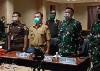 Korem 174 Bersama Forkopimda Merauke Ikut Pengarahan Presiden Jokowi Bahas Pengendalian Karhutla Secara Virtual