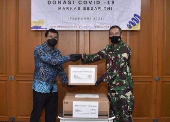 Puskes TNI Terima Donasi Material Kesehatan Covid-19