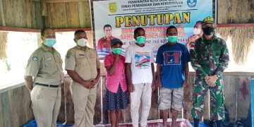Satgas TNI Yonif 413 Kostrad Bersama Dinas Dikbud Kota Jayapura Resmi Tutup PBM Multikeaksaraan