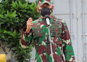 Danrem 174 Merauke Pimpin Gelar Apel Gabungan Pengamanan Kunjungan Kerja Panglima TNI dan Kapolri di Timika