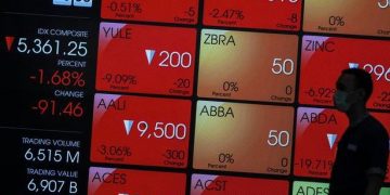 Merah, IHSG Ditutup Turun 0,53 Persen