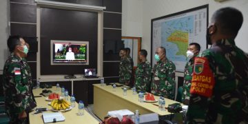 Danrem 174 Merauke Ikuti Rakornas Penanggulangan Bencana Tahun 2021 Secara Virtual