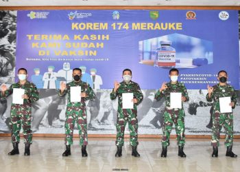 Sukseskan Vaksinasi Nasional Covid-19, Korem 174 Merauke Laksanakan Vaksin Tahap Pertama