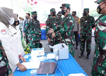 Panglima TNI Pimpin Langsung Vaksinasi Covid-19 Bagi Prajurit TNI di Wilayah Yogyakarta
