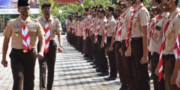 Tingkatkan Semangat Bela Negara, TNI AL Gelar Apel Gabungan Saka Bahari