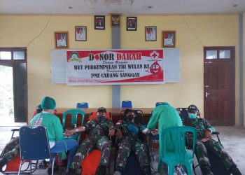 Bantu Ketersediaan Stok Darah, Satgas Pamtas Yonif 642 Donorkan Darah di Perbatasan