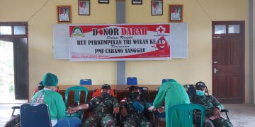 Bantu Ketersediaan Stok Darah, Satgas Pamtas Yonif 642 Donorkan Darah di Perbatasan