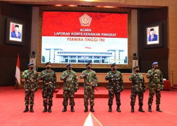 Panglima TNI Terima Laporan Kenaikan Pangkat 34 Perwira Tinggi