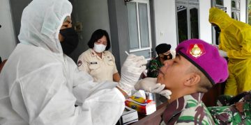 Waspada Covid-19, Prajurit Lanal TBA Laksanakan Swab Antigen Pasca Lebaran