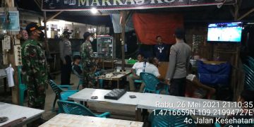 Antisipasi Corona Menyebar, Koramil dan Polsek Teluk Keramat Terapkan Prokes
