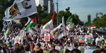 Massa PKS Sambangi Kedubes AS, Demo Bela Palestina