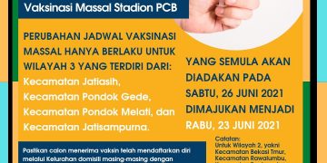 Pemkot Bekasi Majukan Jadwal Pelaksanaan Vaksinasi Massal Wilayah 3