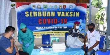 Gencarkan Serbuan Vaksin, TNI AL Bersinergi Dengan KKP Tarakan dan Pemda Berau