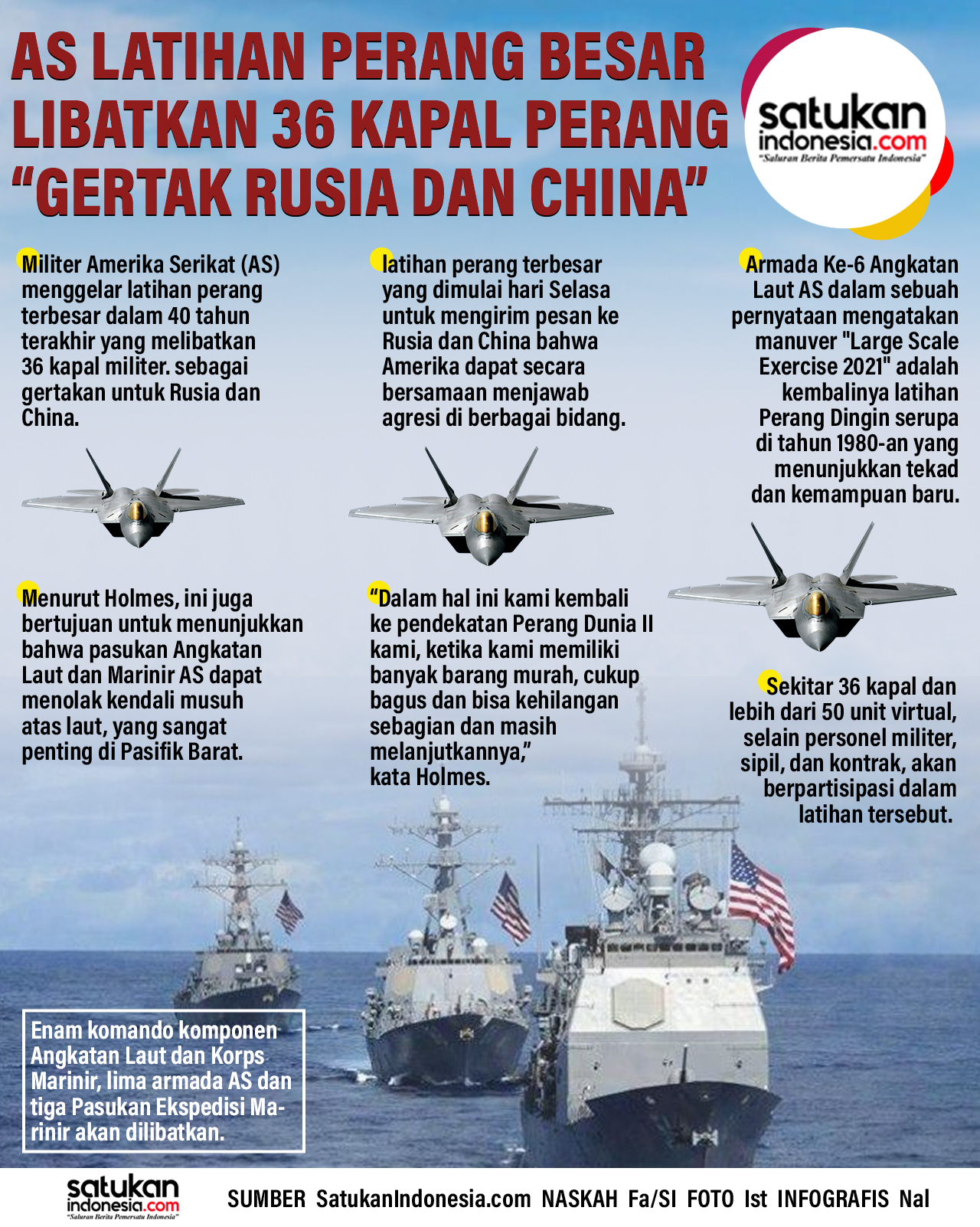Gertak Rusia Dan China As Libatkan 36 Kapal Perang Dalam Latihan Perang Terbesar Satukanindonesia Com