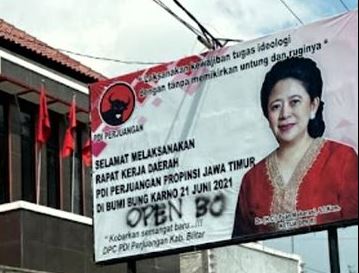 Vandalisme baliho Puan Maharani , (Foto; Ist) Vandalisme baliho Puan Maharani , (Foto; Ist)