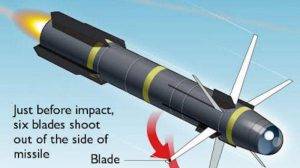ilustrasi grafis rudal Hellfire R9X Ninja, Globalsecurity.org