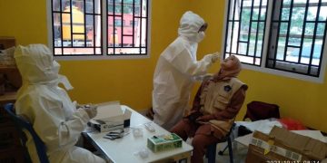 Cegah Potensi Penularan, Satgas Prokes PON Mimika Lakukan Screening berkala Covid-19