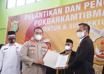 Wakil Wali Kota Bekasi Tri Adhianto Tjahyono Hadiri Pelantikan Pengurus Pokdarkamtibmas Bhayangkara Bekasi Selatan