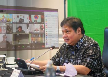 Menko Airlangga Pimpin Langsung Rapat Koordinasi Persiapan Muktamar NU ke-34 Untuk Kepatuhan Penerapan Prokes