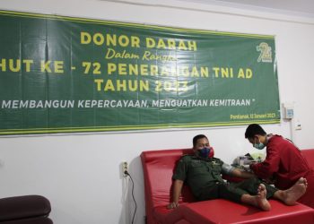 Sambut HUT Penerangan TNI AD ke-72, Pendam XII/Tpr Gelar Donor Darah