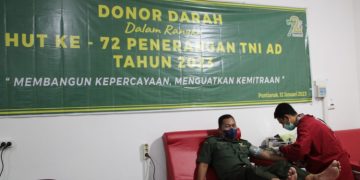 Sambut HUT Penerangan TNI AD ke-72, Pendam XII/Tpr Gelar Donor Darah