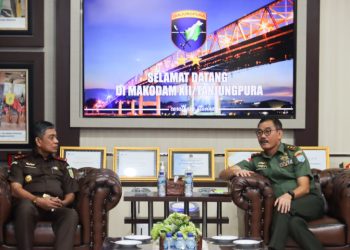 Perkuat Sinergitas, Pangdam XII/Tpr Terima Kunjungan Perdana Kajati Kalbar