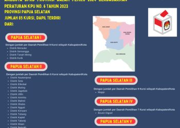 Dapil dan Alokasi Kursi DPRD Pada Pemilu 2024 Dari Provinsi Papua Selatan