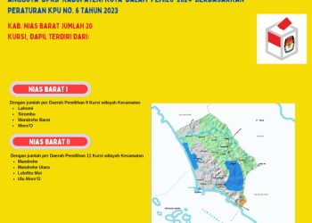Dapil dan Alokasi Kursi Anggota DPRD Pada Pemilu 2024 Dari Kabupaten Nias Barat