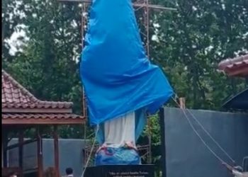 Polisi Buka Suara Soal Viralnya Patung Bunda Maria Ditutup Terpal di Kulon Progo