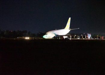 Pesawat TNI AU Tergelincir di Bandara Mozes Kilangin Timika Papua
