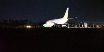 Pesawat TNI AU Tergelincir di Bandara Mozes Kilangin Timika Papua