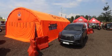 Tenda BNPB Turut Hadir Beri Pelayanan Istirahat Pemudik di Rest Area KM 130 A Tol Cipali