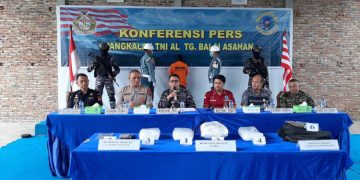 TNI AL Gagalkan Penyelundupan Narkoba Jenis Sabu Senilai Rp. 8,9 M di Kuala Bagan Asahan
