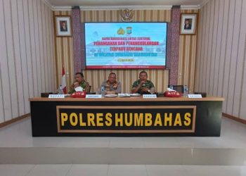 Kapolres Humabahas Gelar Rakor Antisipasi Penanganan dan Penanggulangan Terpadu Bencana