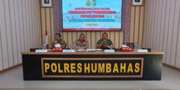 Kapolres Humabahas Gelar Rakor Antisipasi Penanganan dan Penanggulangan Terpadu Bencana