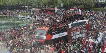 Aksi Copet Warnai Konvoi Timnas Indonesia U-22 di Kantor Kemenpora