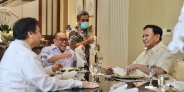 Silaturahmi Lebaran, Prabowo Kembali Temui Aburizal Bakrie dan Airlangga Hartarto