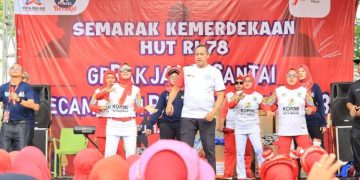 Sambut HUT Ke-78 RI, Plt. Wali Kota Bekasi Hadir di Semarak Senam Bersama dan Jalan Santai di Kecamatan Pondok Melati