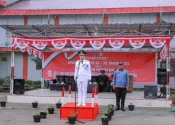 Wakil Bupati Inspektur Upacara HUT RI di Rutan Kelas IIB Humbahas