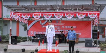 Wakil Bupati Inspektur Upacara HUT RI di Rutan Kelas IIB Humbahas