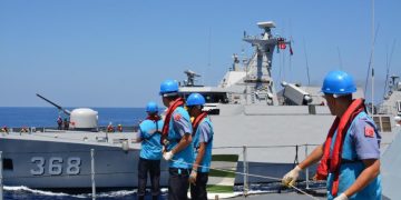 TNI AL Gelar Latihan Bersama Antar Unsur MTF-UNIFIL Dan Kapal Destroyer Italia
