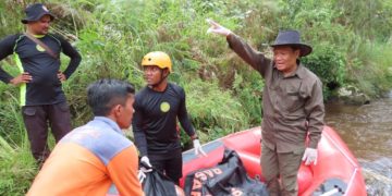Wabup Humbahas Ikut Dalam Pencarian Jenazah Pencari Kayu Yang Hanyut di Sungai