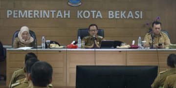 Pj. Wali Kota Rapat Koordinasi Bersama Camat dan Lurah se Kota Bekasi.