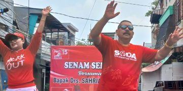 Caleg DPRD DKI Dari Partai PSI Gelar Senam Sehat & Sembako Murah di Pademangan Jakut