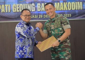 Pj. Wali Kota Bekasi Hadiri Tasyakuran Penggunaan Gedung Makodim 0507/Bekasi
