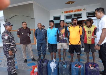 TNI AL Gagalkan Penyelundupan Narkotika Jenis Ganja dan BBM Dari Jayapura Menuju Papua Nugini