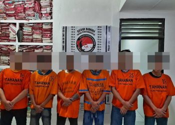 Polres Pematang Siantar Tangkap Enam Pria Yang Diduga Konsumsi Sabu